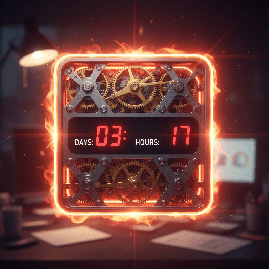 Countdown timer showing days until VaultQuest launch