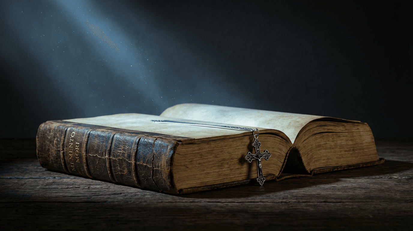 Ornate brass key and mysterious handwritten clues on aged parchment